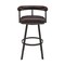 Armen Living Nolagam Swivel Bar Stool in Brown Metal with Brown Faux Leather 840254335653 - alternate 6